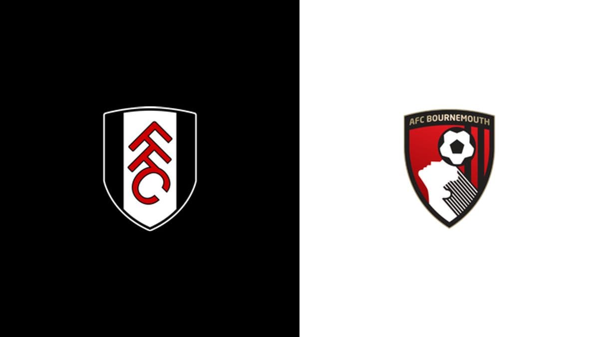 Logos de Fulham y AFC Bournemouth en fondo contrastante