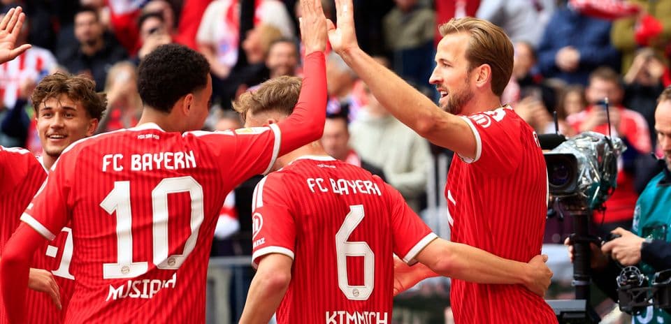 Jugadores del Bayern celebrando un gol en partido