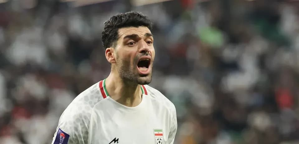 Jugador de Irán gritando durante un partido