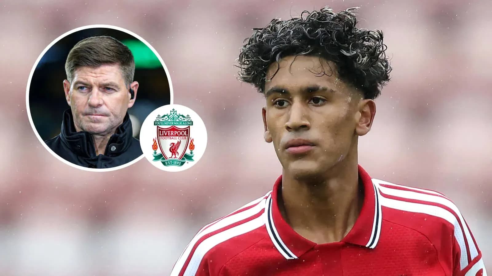 Jugador de Liverpool en primer plano durante el partido