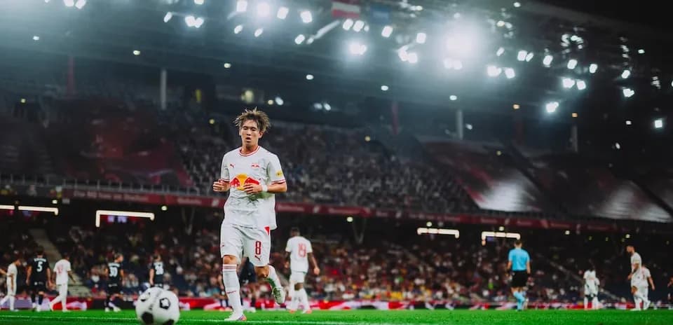 Jugador de Red Bull Salzburg en el partido
