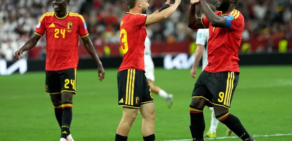 Jugadores de Bélgica celebrando un gol