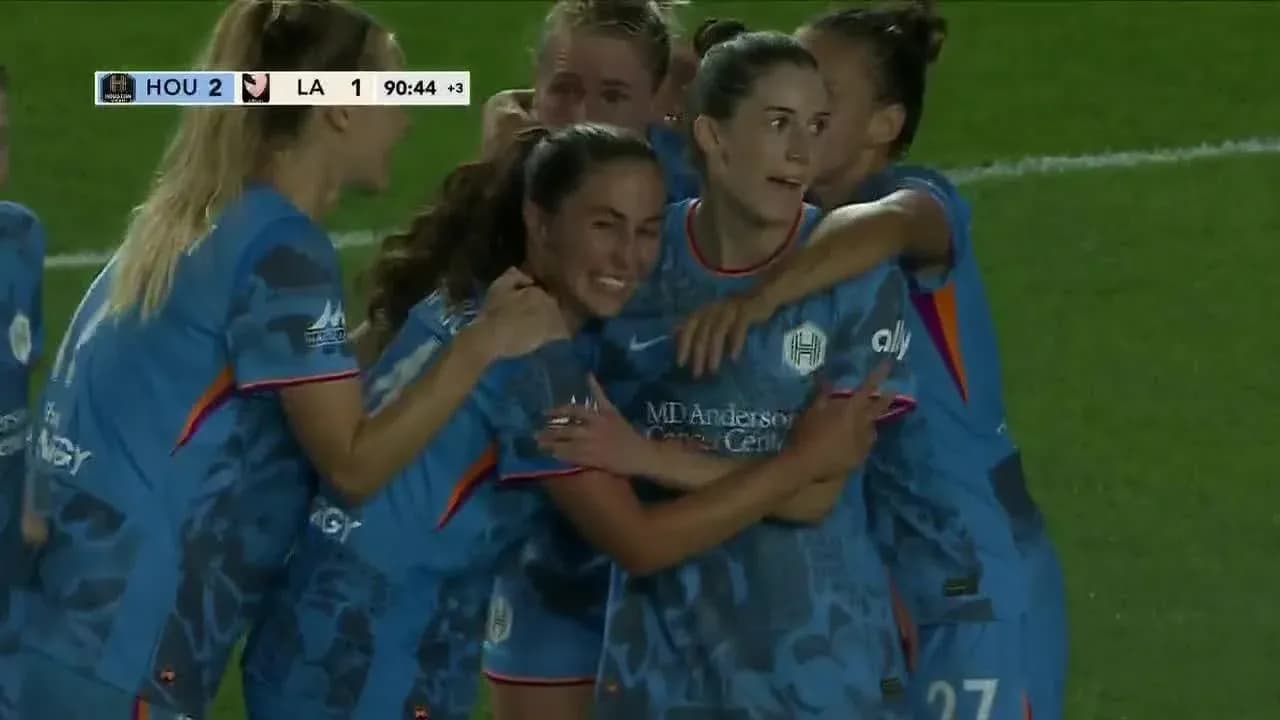 Jugadoras del Houston Dash celebrando un gol