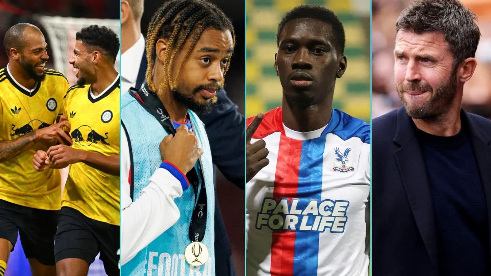 Jugadores y entrenador durante eventos de fútbol