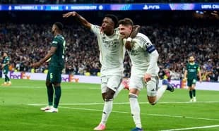 Jugadores del Real Madrid celebrando un gol