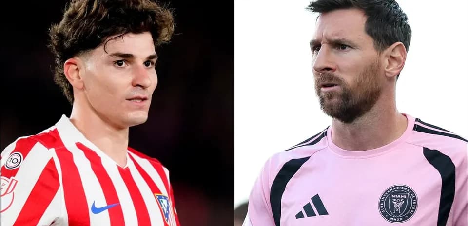 Jugadores de Atlético de Madrid y Inter Miami mirando hacia adelante