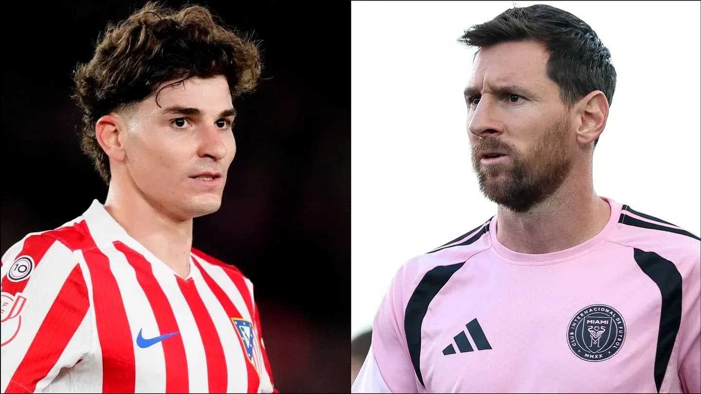 Jugadores de Atlético de Madrid y Inter Miami mirando hacia adelante