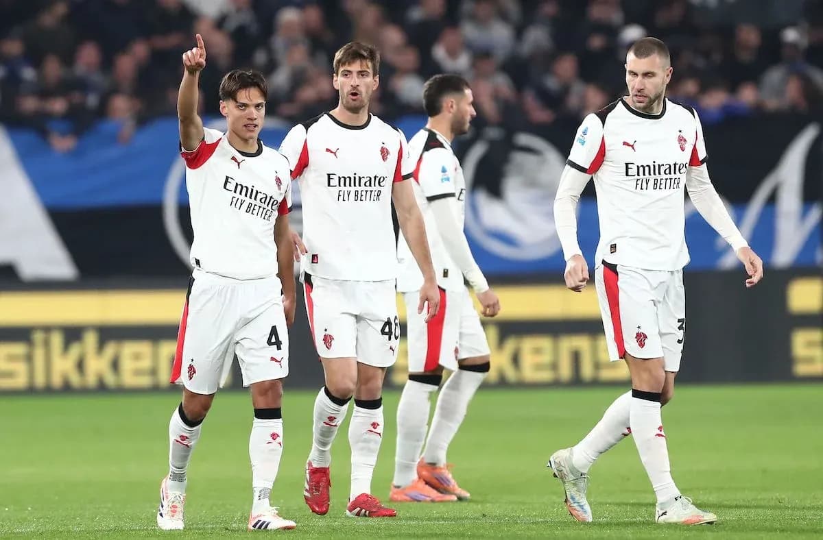 Jugadores de AC Milan en el partido