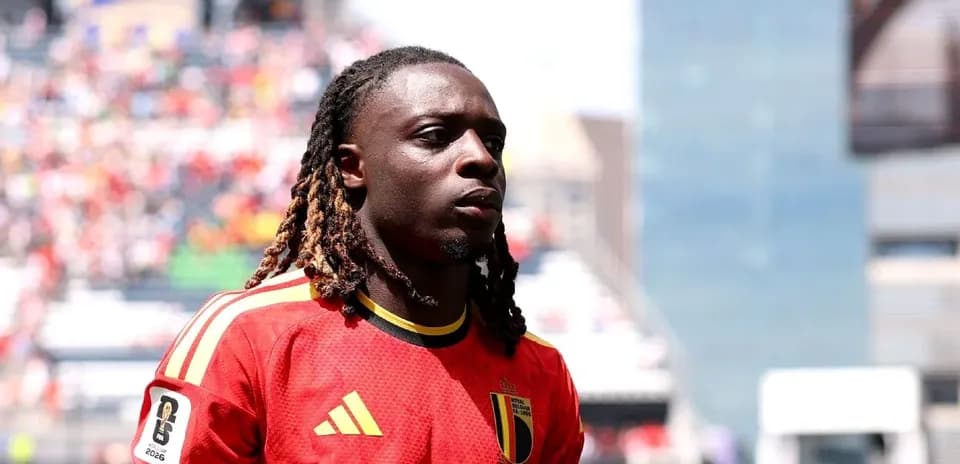 Jugador belga en uniforme durante el partido