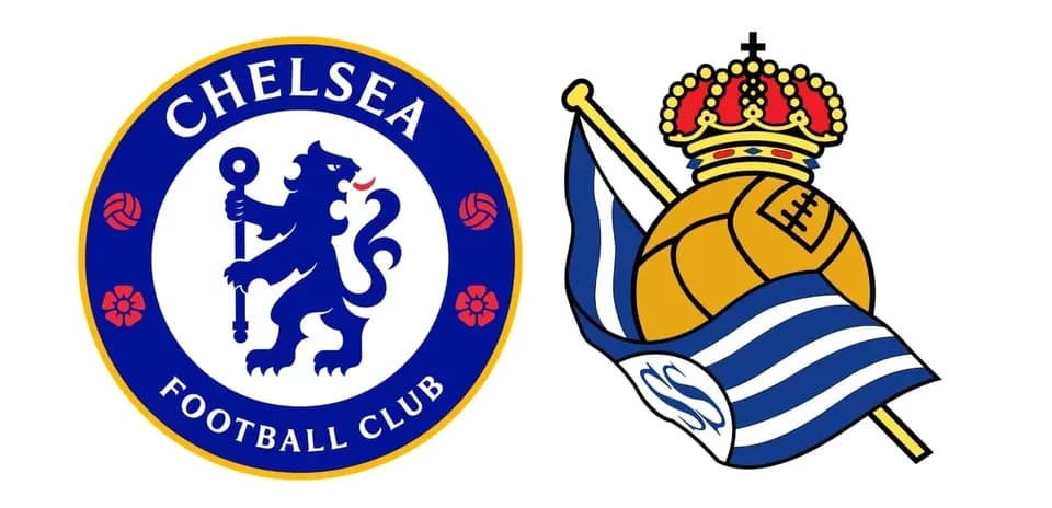 Logos de Chelsea y Real Sociedad juntos
