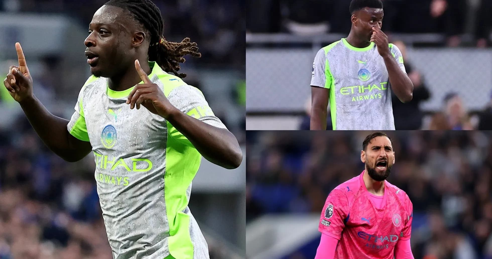 Jugadores de Manchester City en acción durante partido
