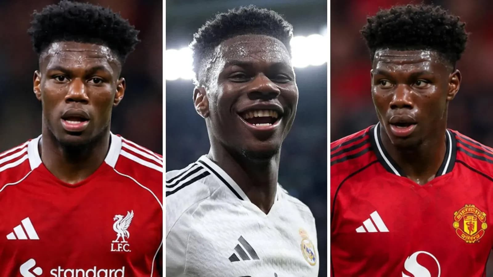 Tres imágenes de jugador con diferentes camisetas de clubes
