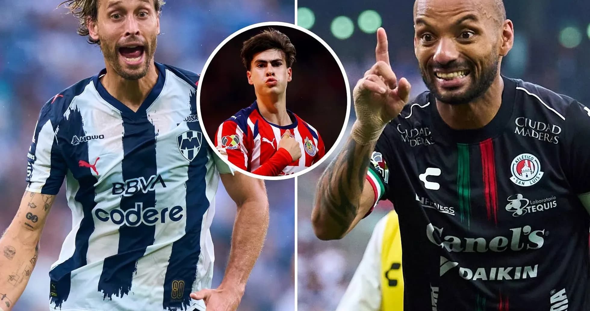 Jugadores de Monterrey y Atlético San Luis en acción