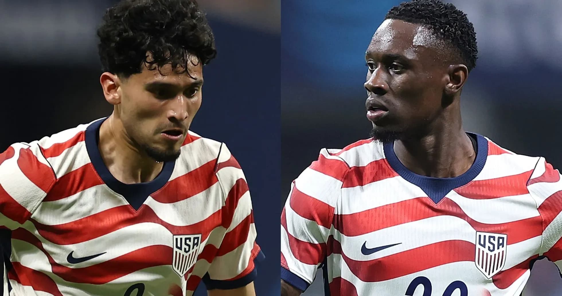 Dos jugadores de Estados Unidos en acción durante un partido