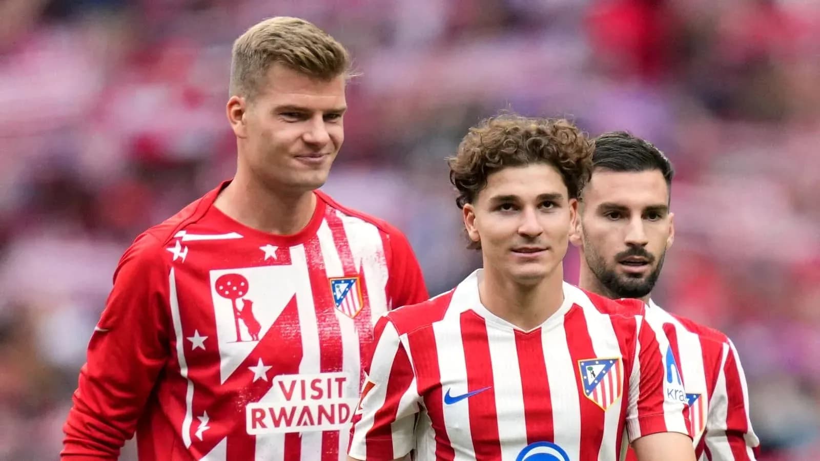 Jugadores del Atlético de Madrid en el campo