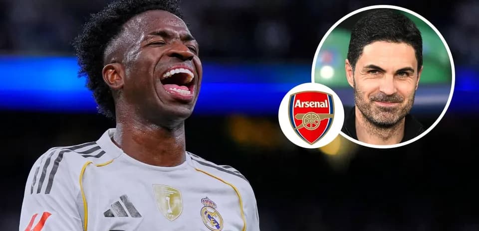 Vinícius Jr. celebrando con camiseta de Real Madrid