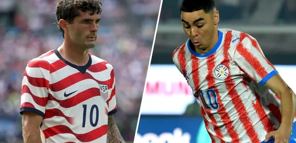 Jugadores de USA y Paraguay durante el partido
