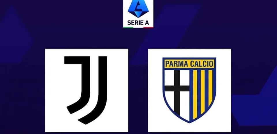 Logos de Juventus y Parma Calcio en fondo Serie A