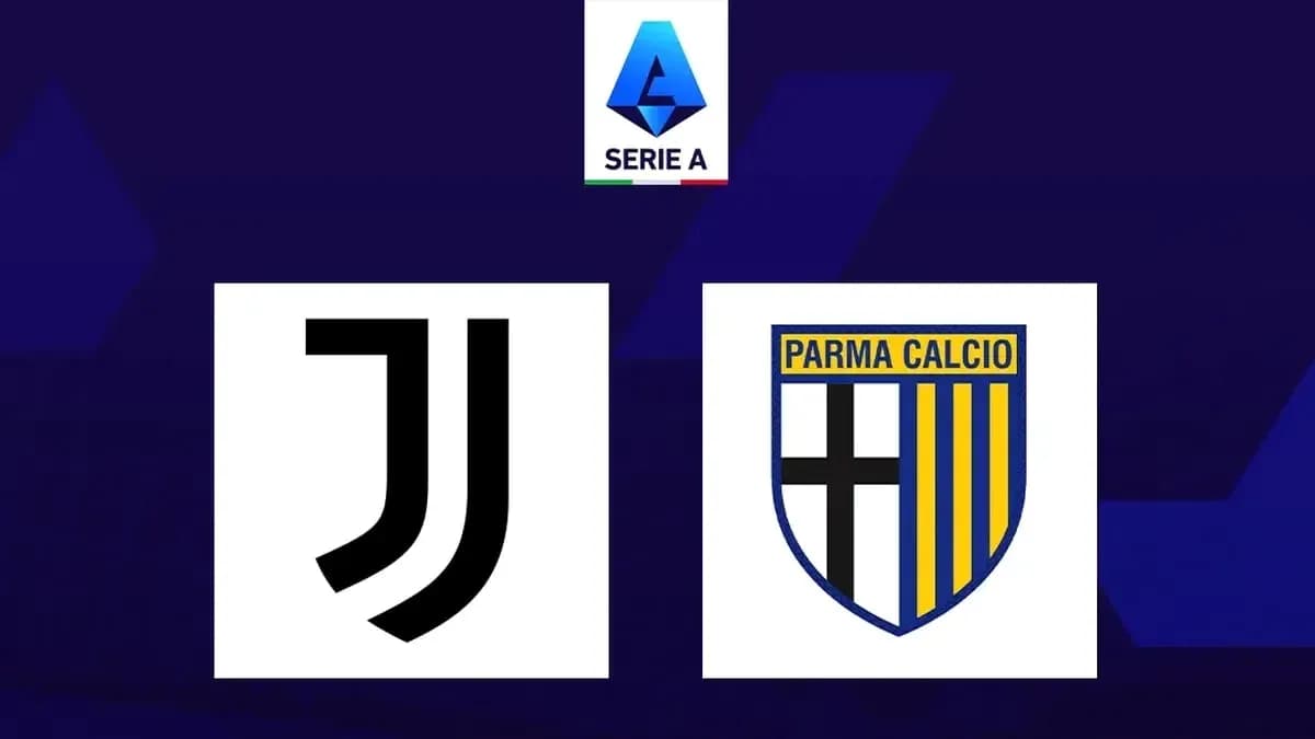 Logos de Juventus y Parma Calcio en fondo Serie A