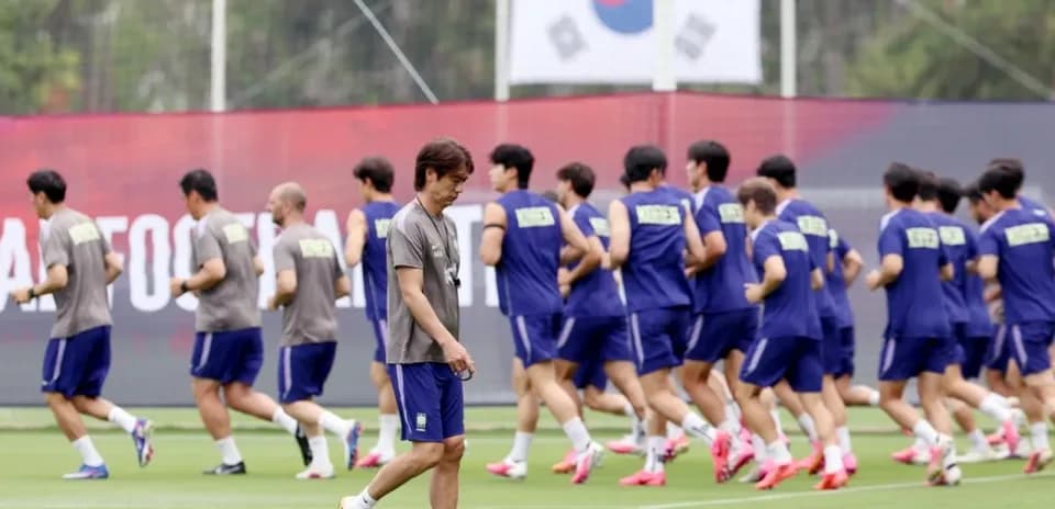 Entrenamiento del equipo de Corea del Sur