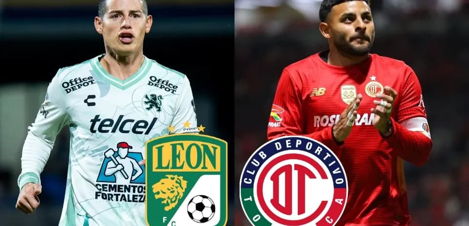 Jugadores de León y Toluca durante el partido
