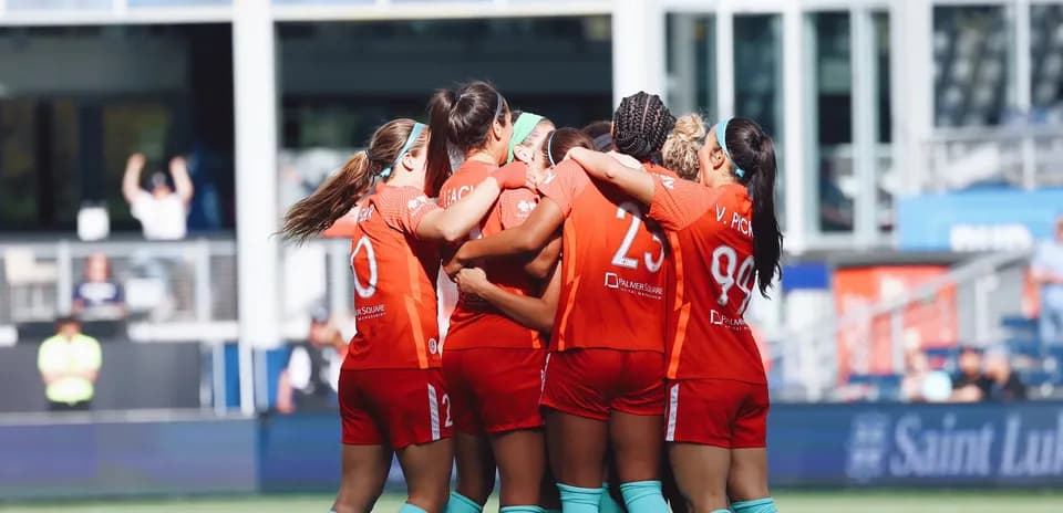 Jugadoras de Chicago Red Stars celebrando un gol