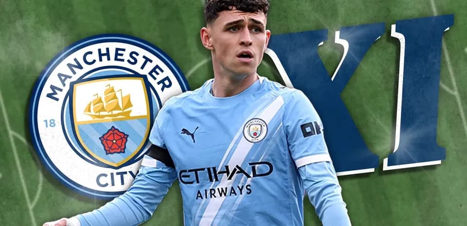 Phil Foden en uniforme de Manchester City