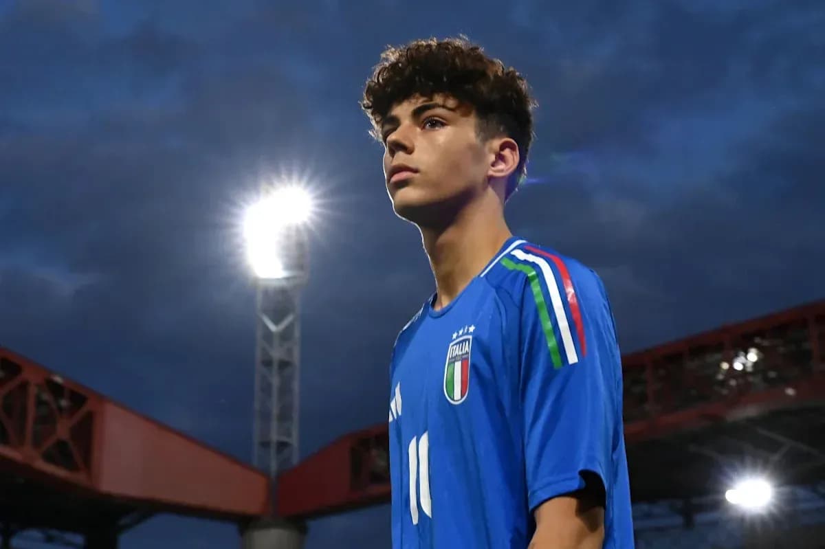 Jugador de Italia en uniforme durante el partido