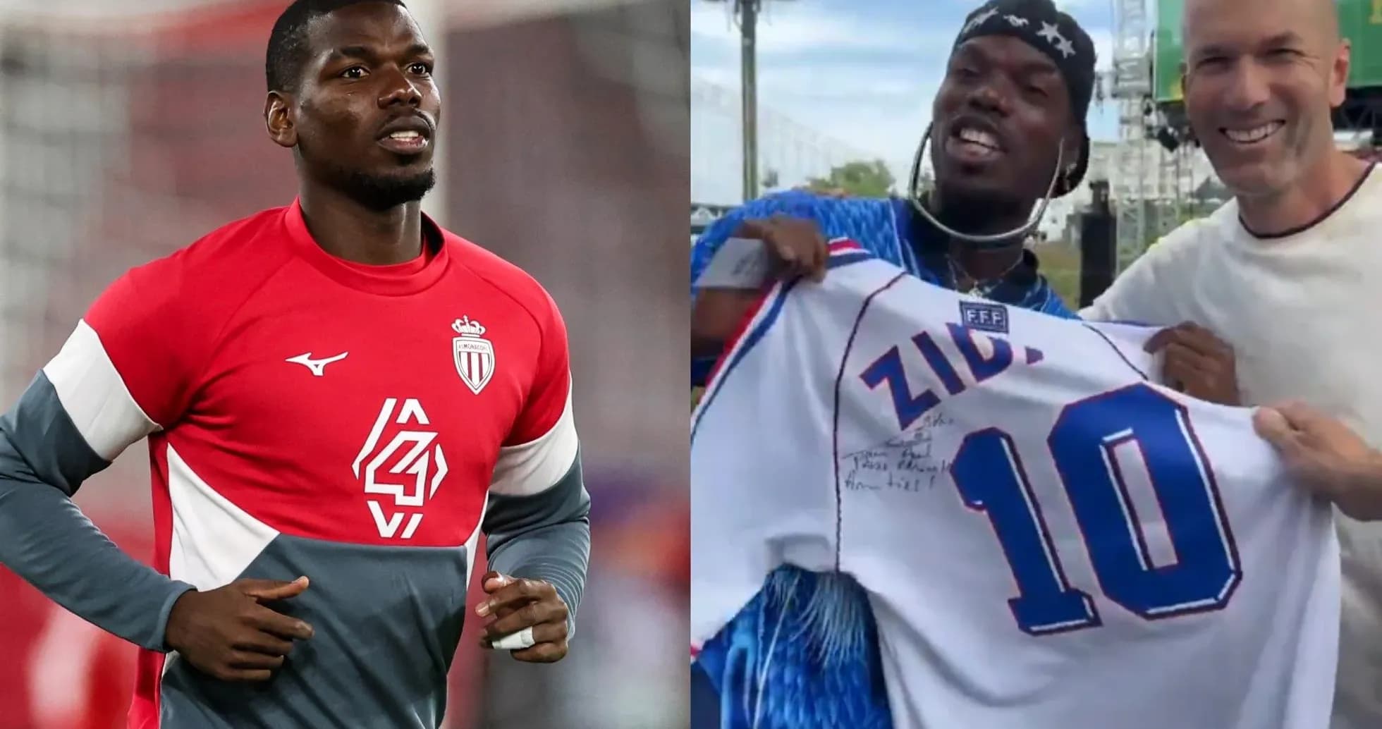 Paul Pogba entrenando y posando con camiseta firmada