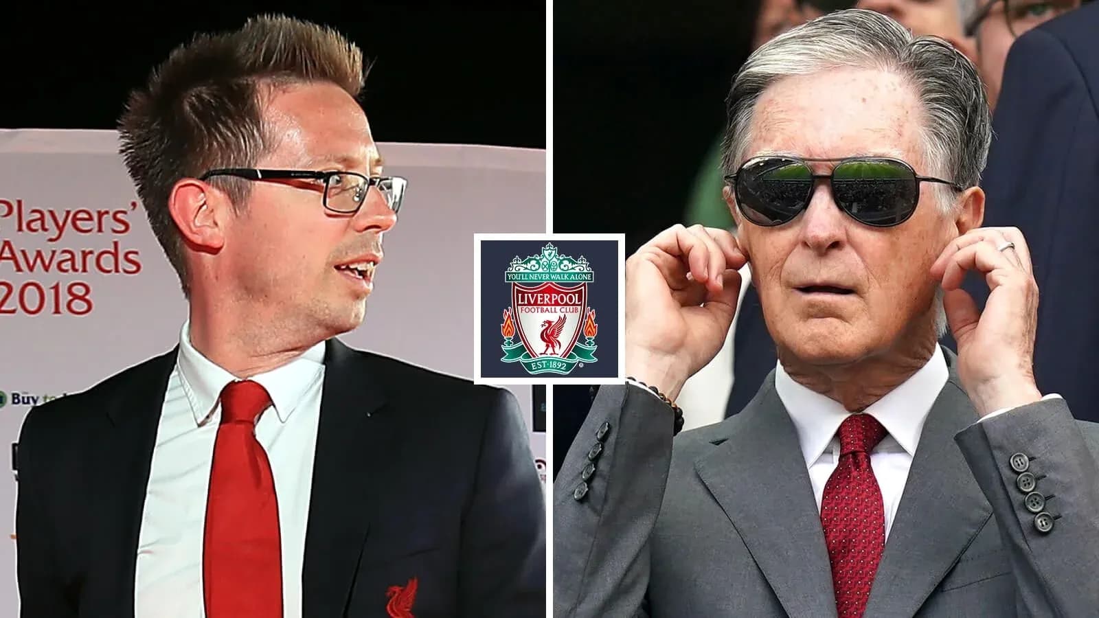 Dos hombres en evento de Liverpool FC