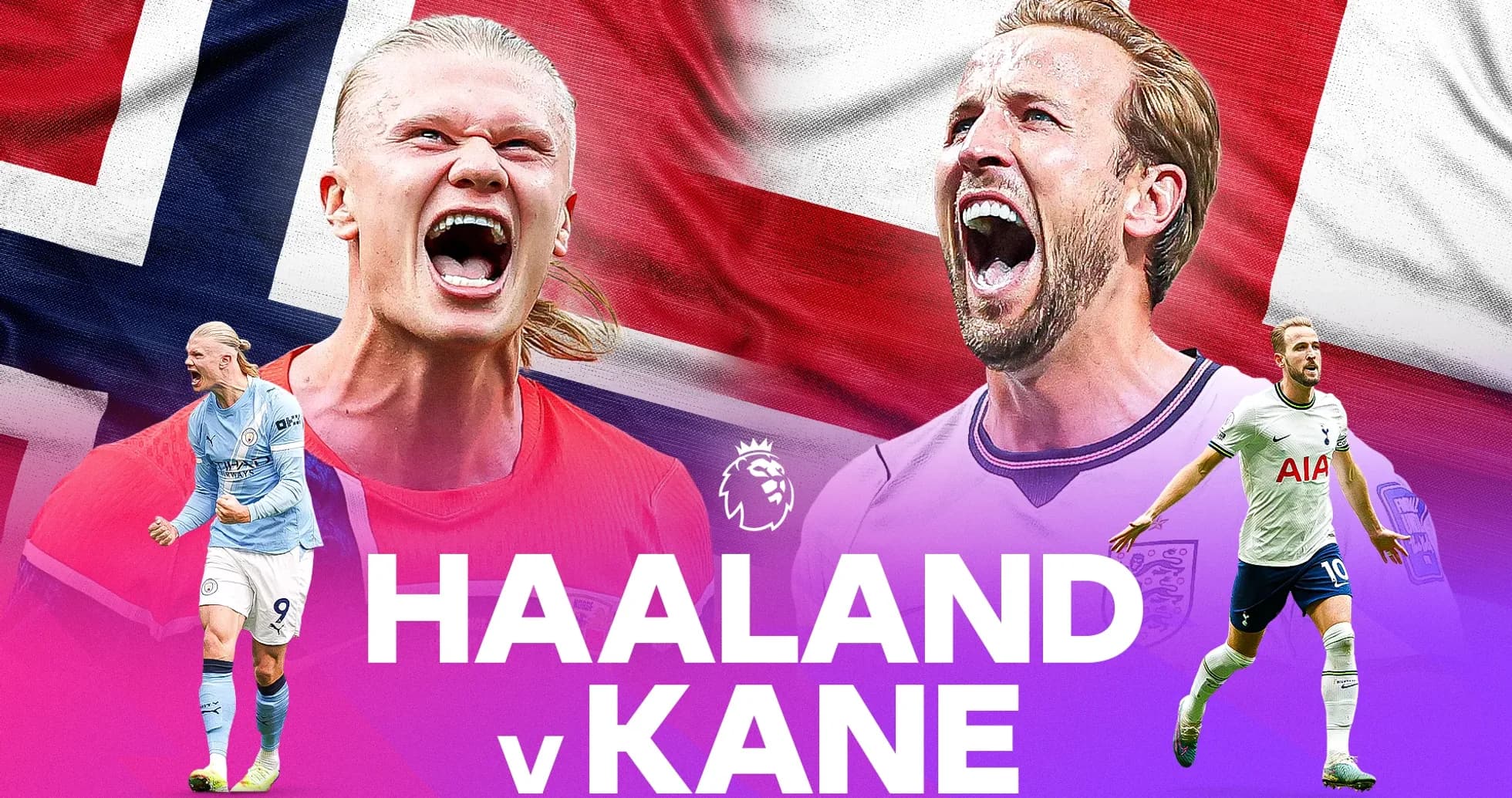 Erling Haaland y Harry Kane en un enfrentamiento
