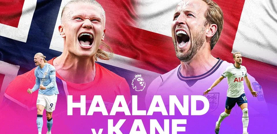 Erling Haaland y Harry Kane en un enfrentamiento