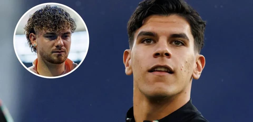 Dos jugadores de fútbol en una sesión de entrenamiento