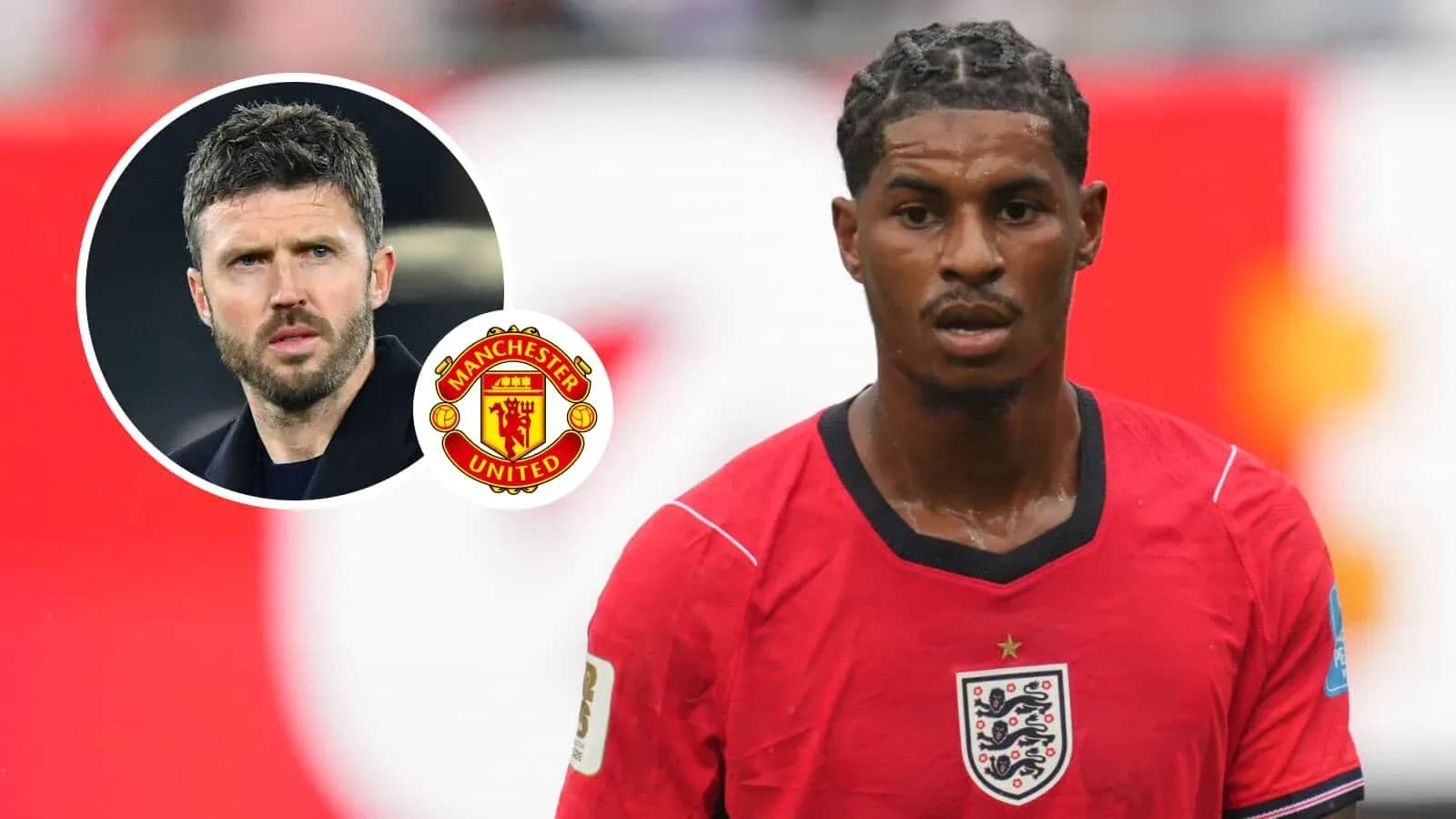 Jugador de Inglaterra en partido con uniforme rojo