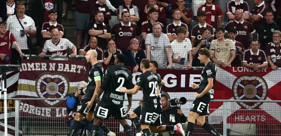 Jugadores de Sturm Graz celebrando un gol