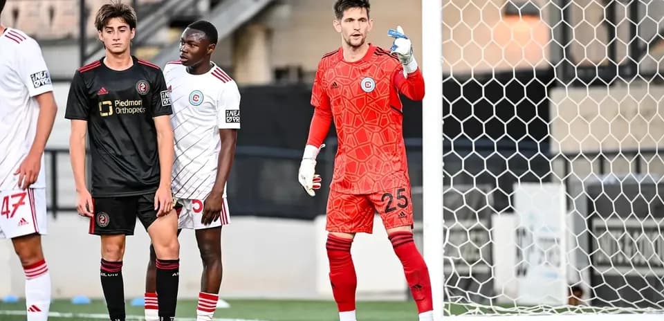 Jugadores del Chicago Fire II y Atlanta United II