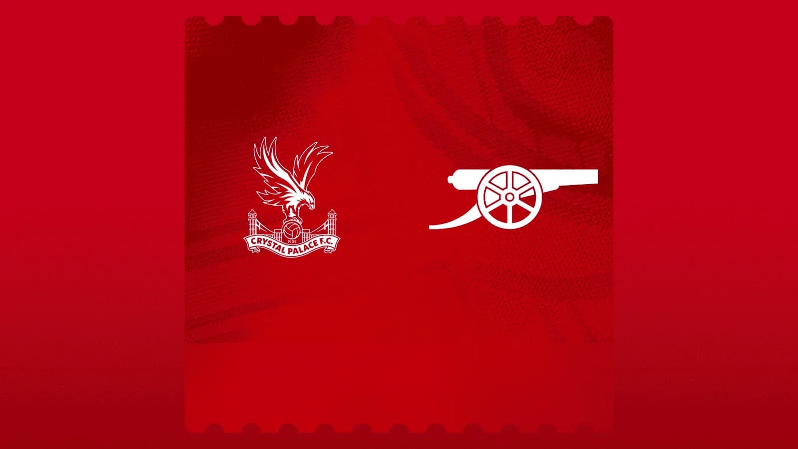 Logos de Crystal Palace y Arsenal en fondo rojo