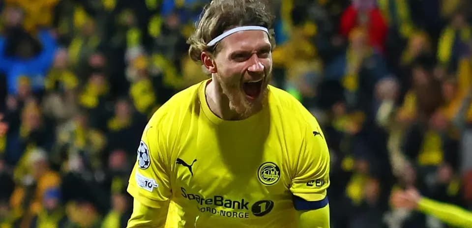 Jugador de Bodo/Glimt celebrando un gol