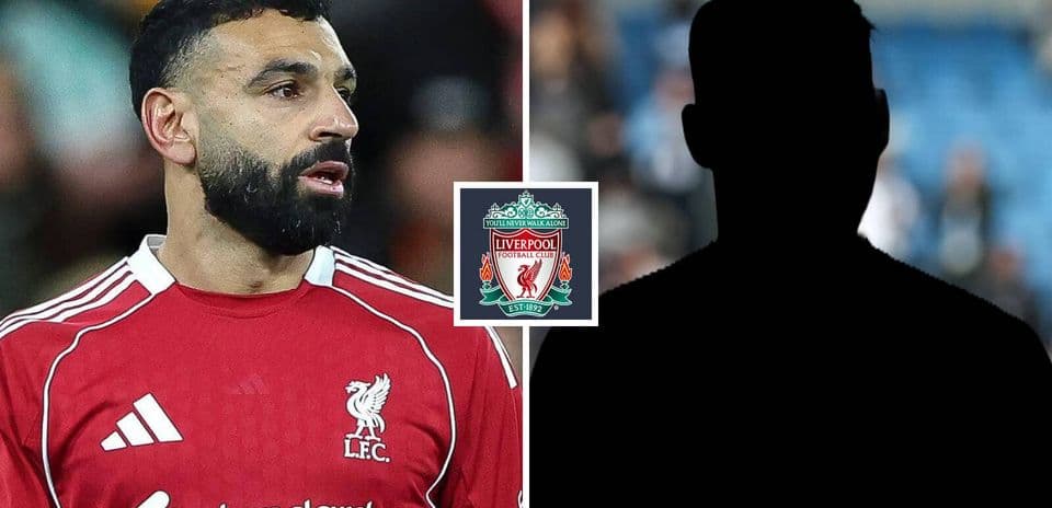 Mohamed Salah wearing Liverpool jersey with logo
