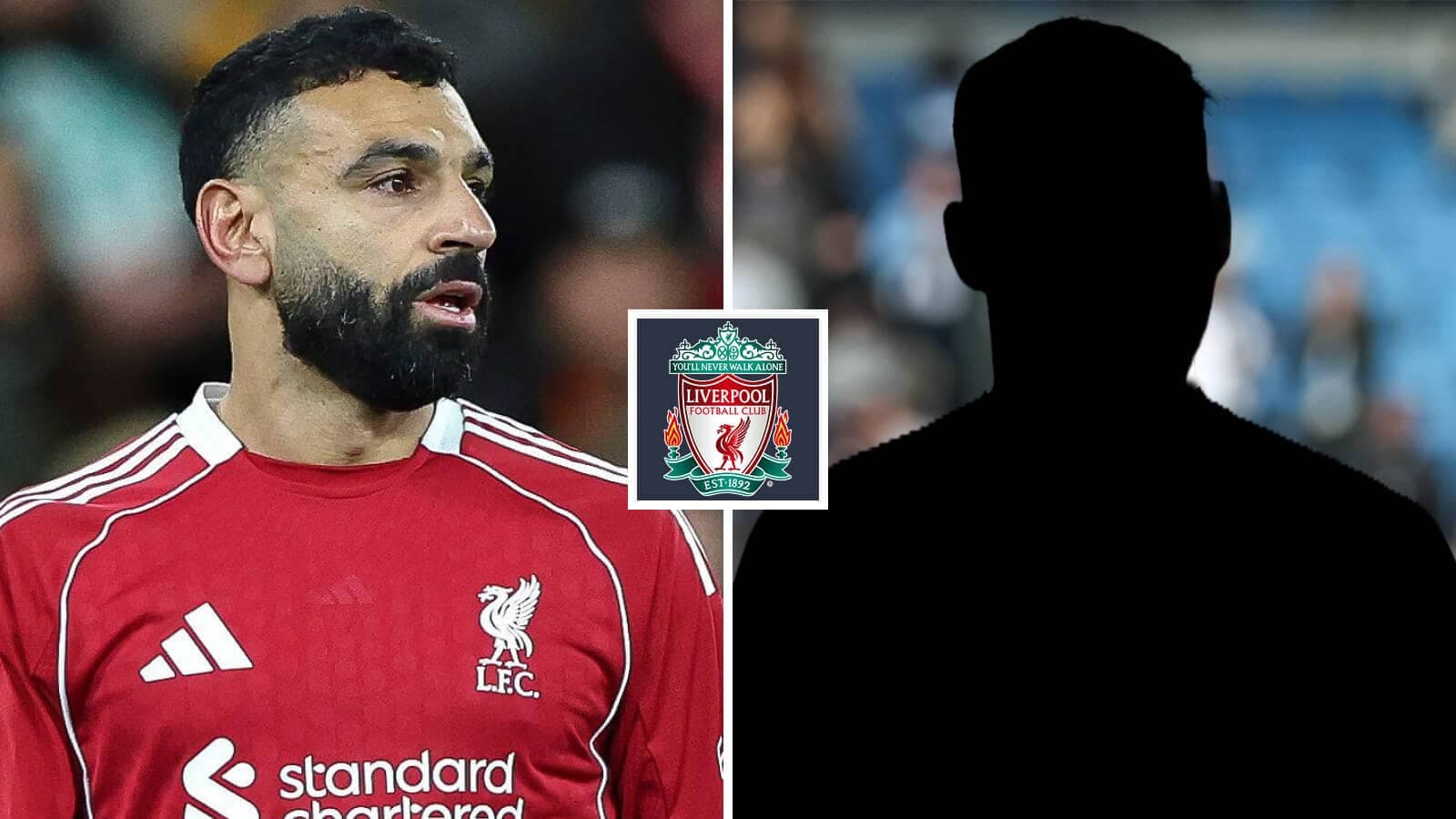 Mohamed Salah wearing Liverpool jersey with logo