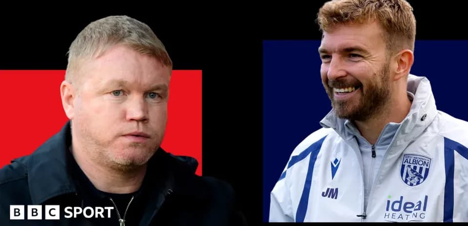 Entrenadores de fútbol en retratos separados