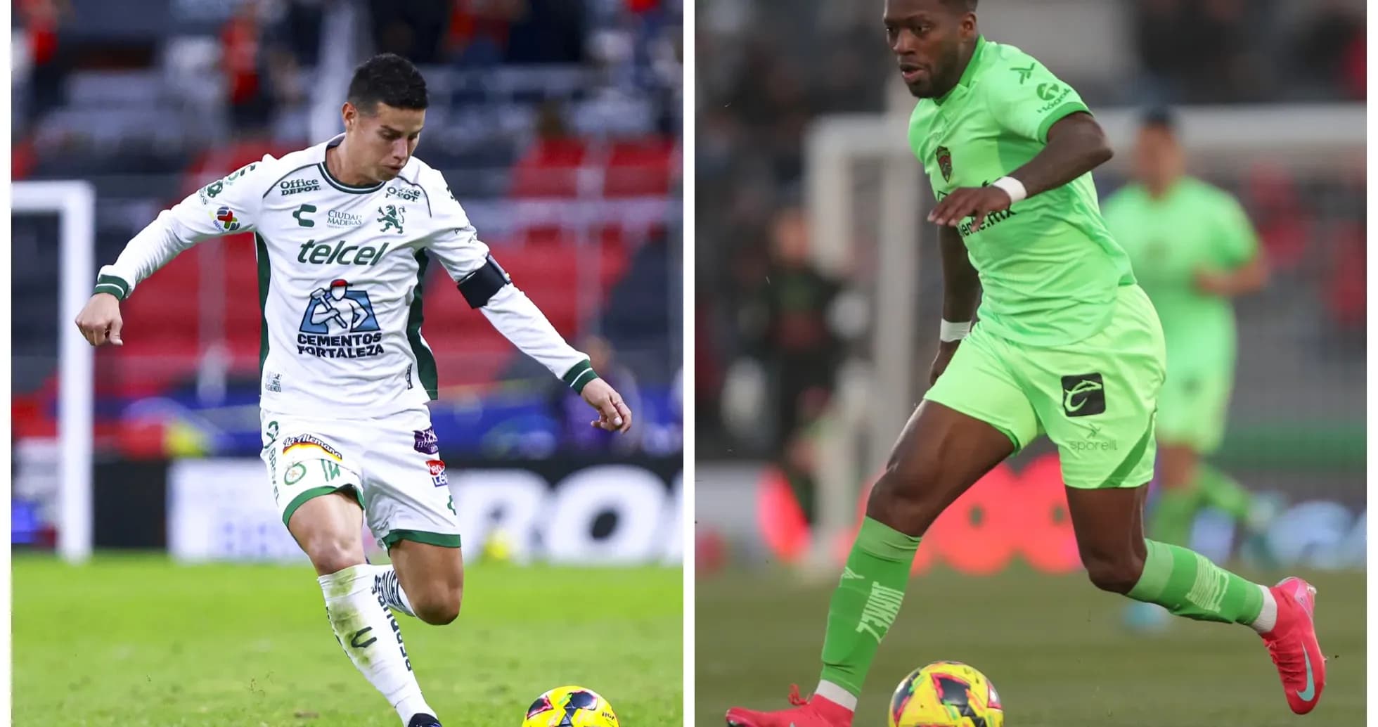 Jugadores de León y FC Juárez en acción