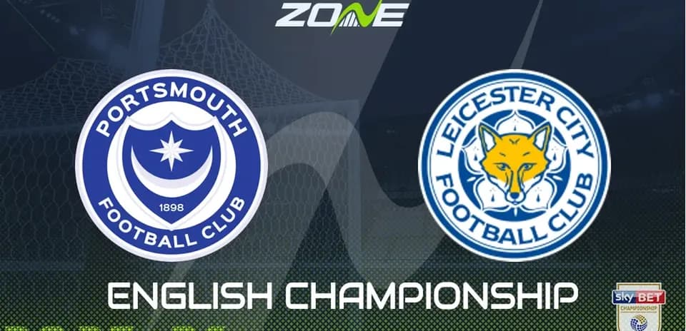 Logos de Portsmouth y Leicester City en Championship