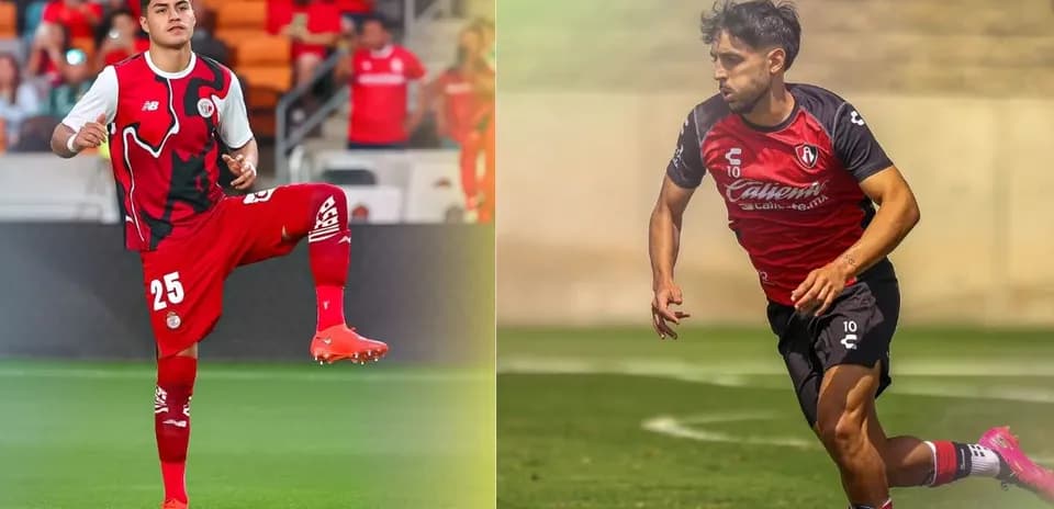 Jugadores de Toluca y Atlas durante el partido