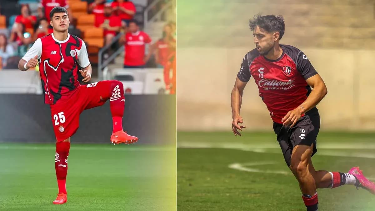 Jugadores de Toluca y Atlas durante el partido