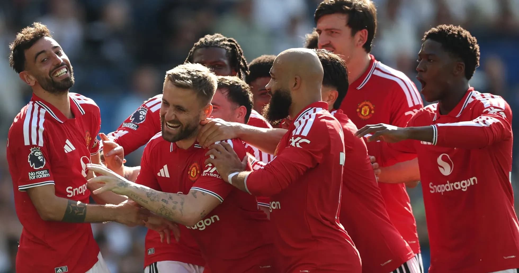Jugadores del Manchester United celebrando un gol