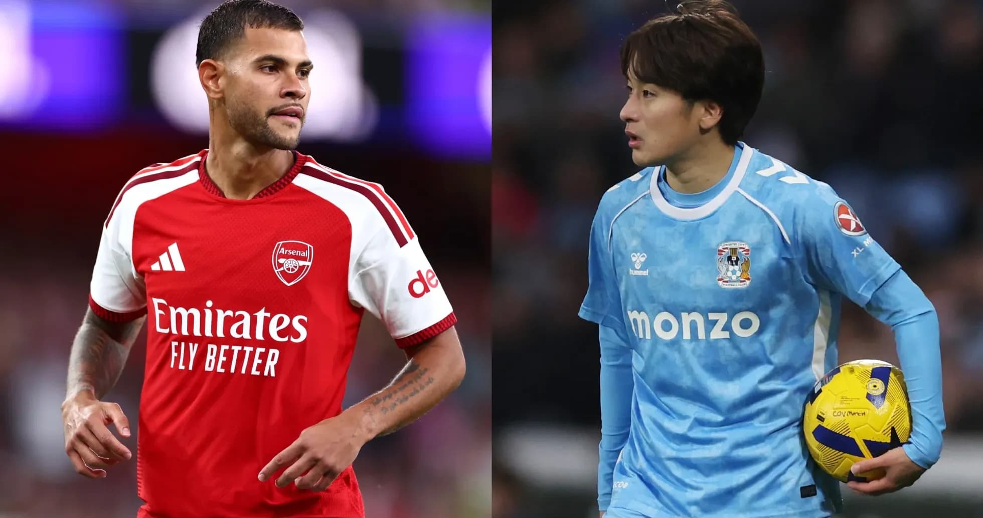 Jugadores de Arsenal y Coventry durante el partido