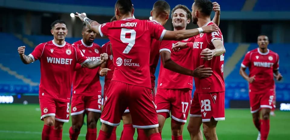 Jugadores del CSKA Sofia celebrando un gol