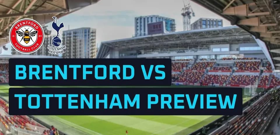 Estadio con logos de Brentford y Tottenham Hotspur