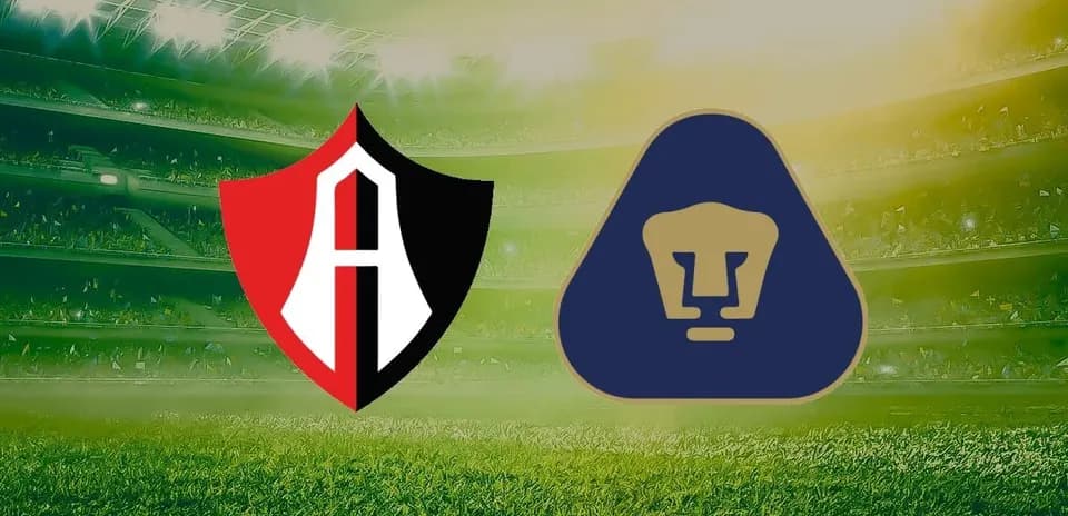 Logos de Atlas y Pumas en el campo